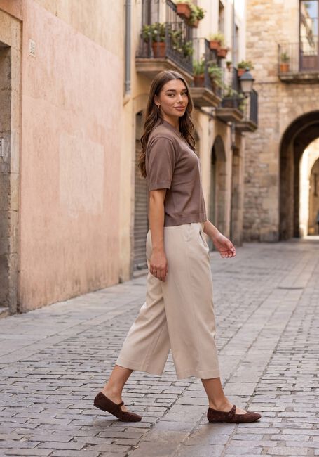 Grijze MSCH COPENHAGEN Broeken/jumpsuits MSCHMARYLA HENRIKA HW CULOTTE PANTS - large