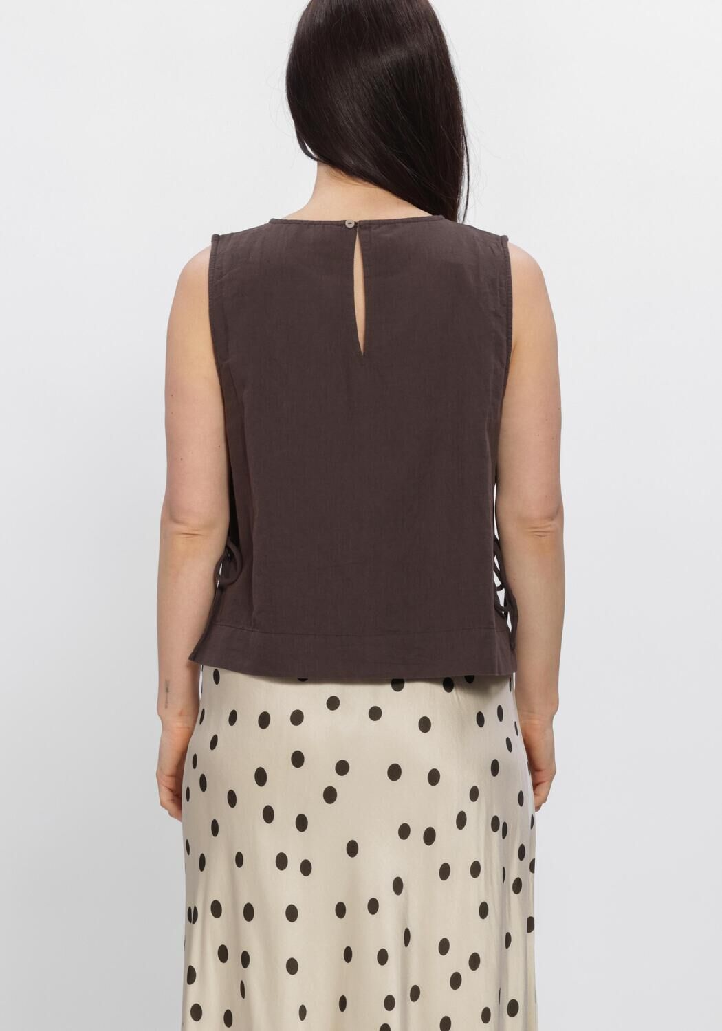 NEO NOIR SVETLANA LINEN TOP Pulls & Gilets en marron - large