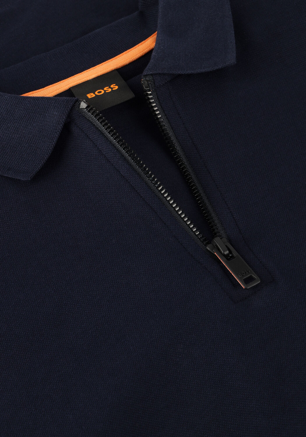 BOSS ORANGE Polo PASSERZIP Bleu fonc&eacute; - large