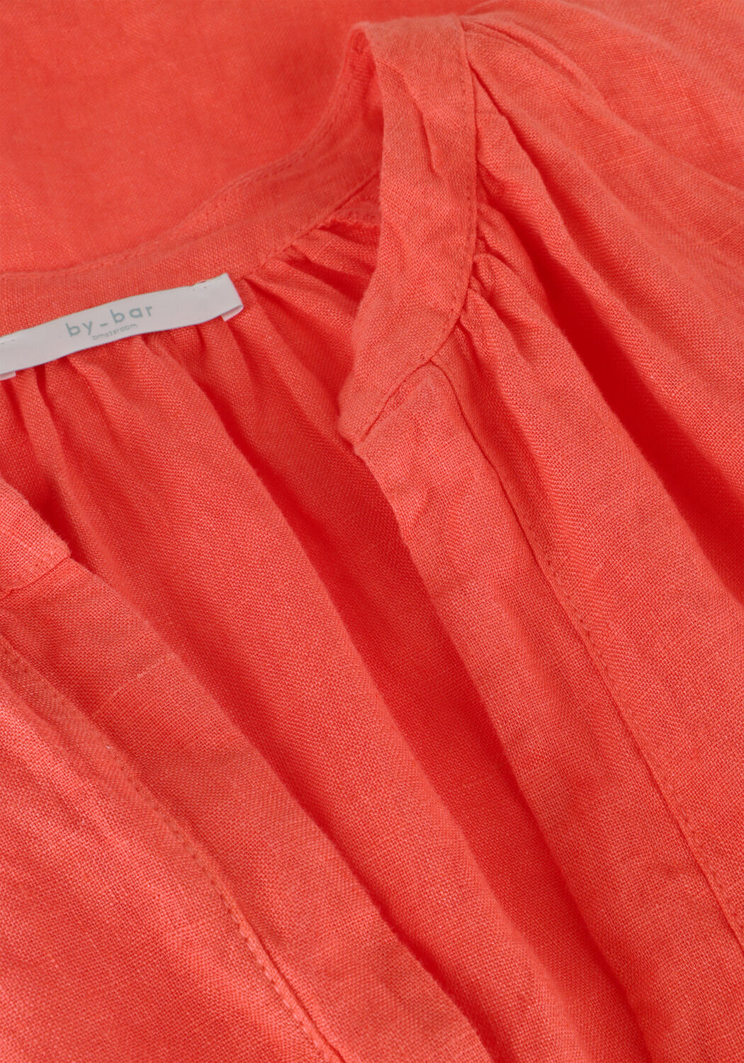 Rode BY-BAR Mini jurk VINA LINEN DRESS - large