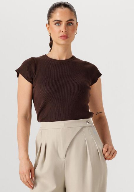 NEO NOIR T-shirt TIRRA KNIT TEE en marron - large