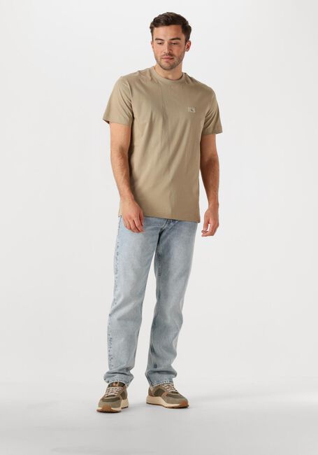 CALVIN KLEIN T-shirt WOVEN LABEL REGULAR TEE en beige - large