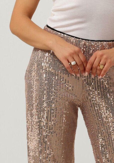 CO'COUTURE Pantalon SAGE SEQUIN PANT en or rose - large