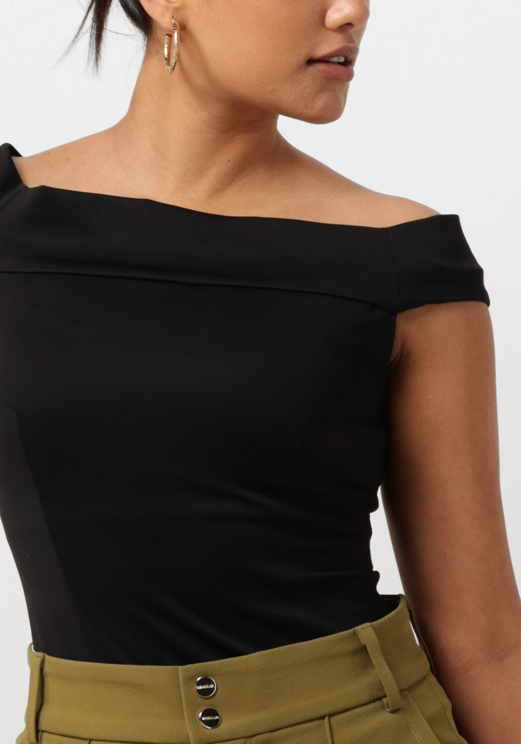 Zwarte VANILIA Top PUNTO OFF THE SHOULDER Omoda