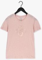 SUMMUM T-shirt TEE LOGO ARTWORK LINEN JERSEY en rose