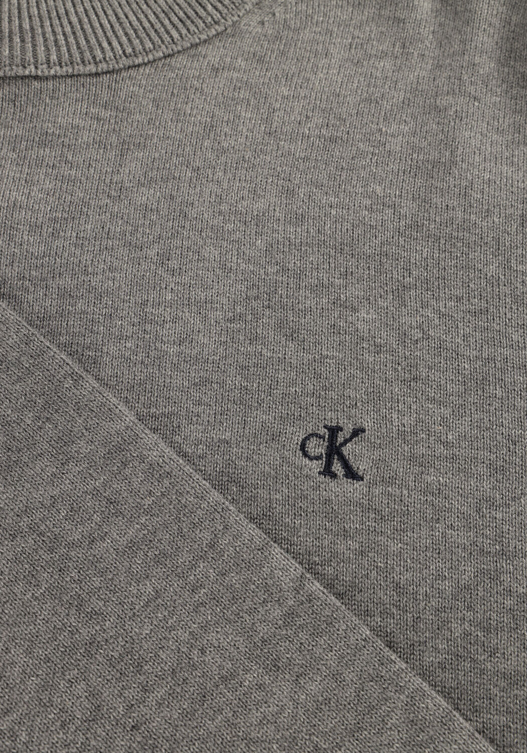 CALVIN KLEIN Pull LS EZ COTTON CREWNK SWEATER 12GG en gris - large