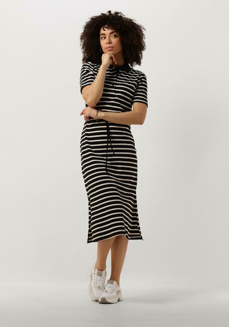 Blauwe TOMMY HILFIGER Midi jurk REG BRETON MIDI POLO DRESS - large