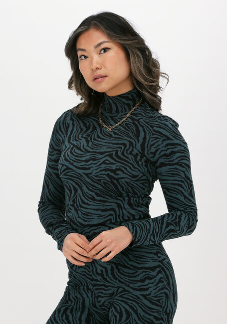 Groene COLOURFUL REBEL Top NEYO ZEBRA PEACHED TURTLENECK  - large