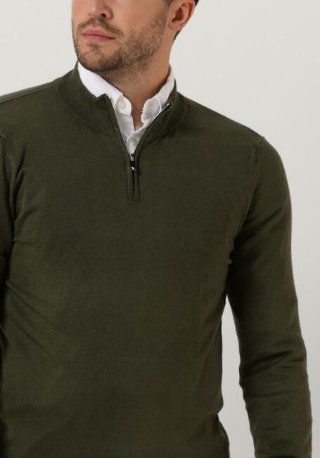 PUREWHITE Pull ESSENTIAL KNIT HALF ZIP LS Vert foncé - large