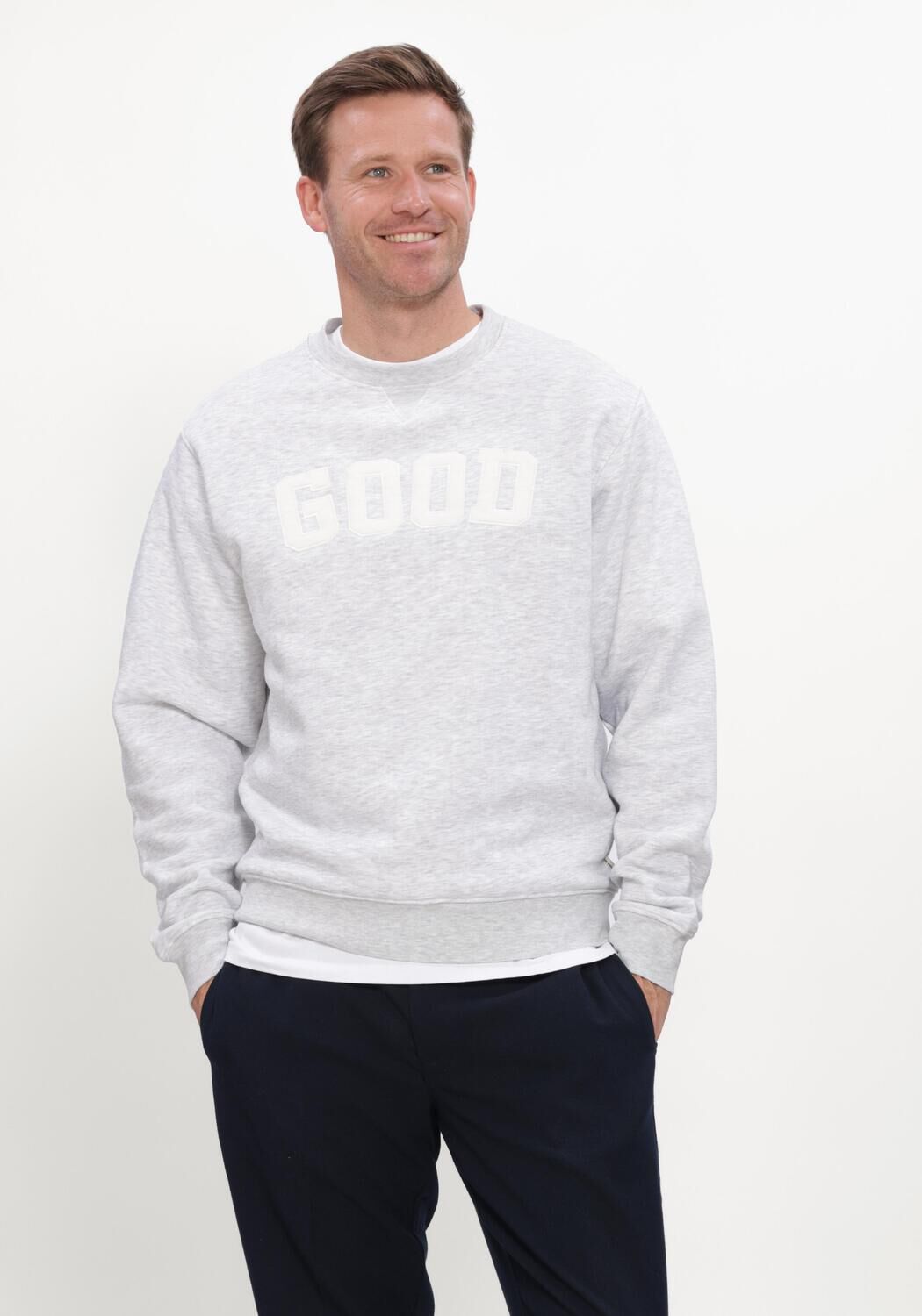 Lichtgrijze THE GOODPEOPLE Sweater LEFF - large