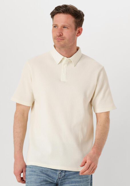 ANERKJENDT Polo AKKIKI WAFFLE POLO TEE Blanc - large