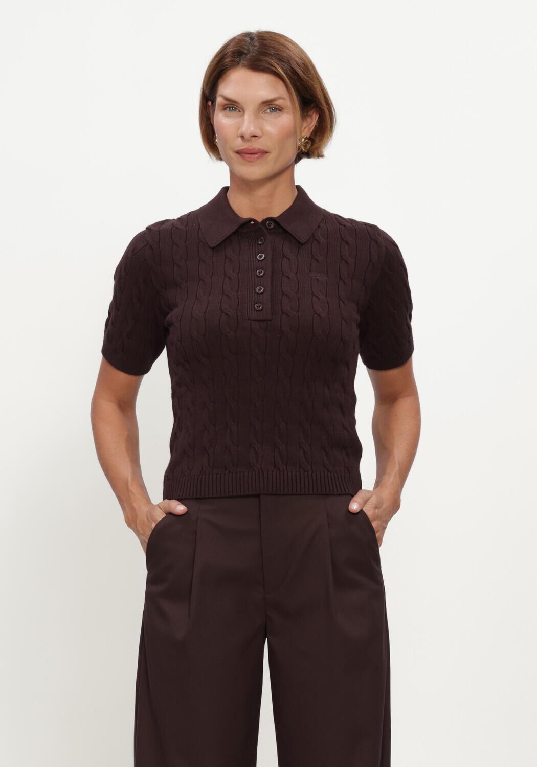 GESTUZ GZTHILLA POLO PULLOVER Pulls & Gilets en marron - large
