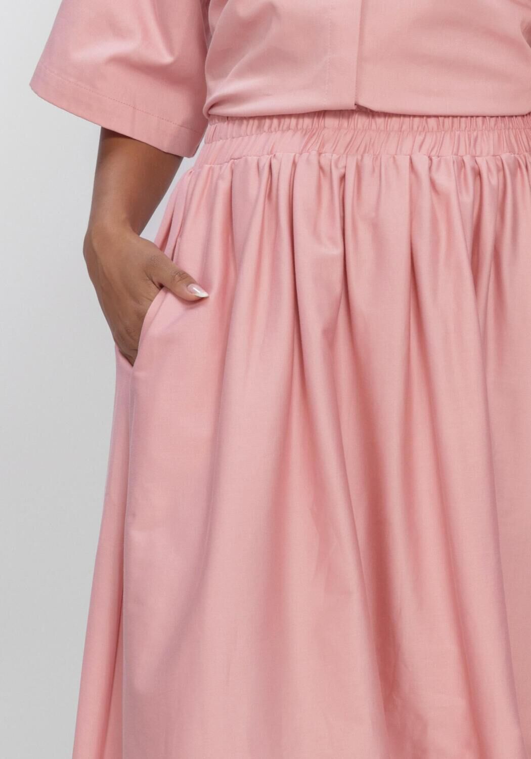 EST'SEVEN Jupe maxi AYLIN SKIRT en rose - large