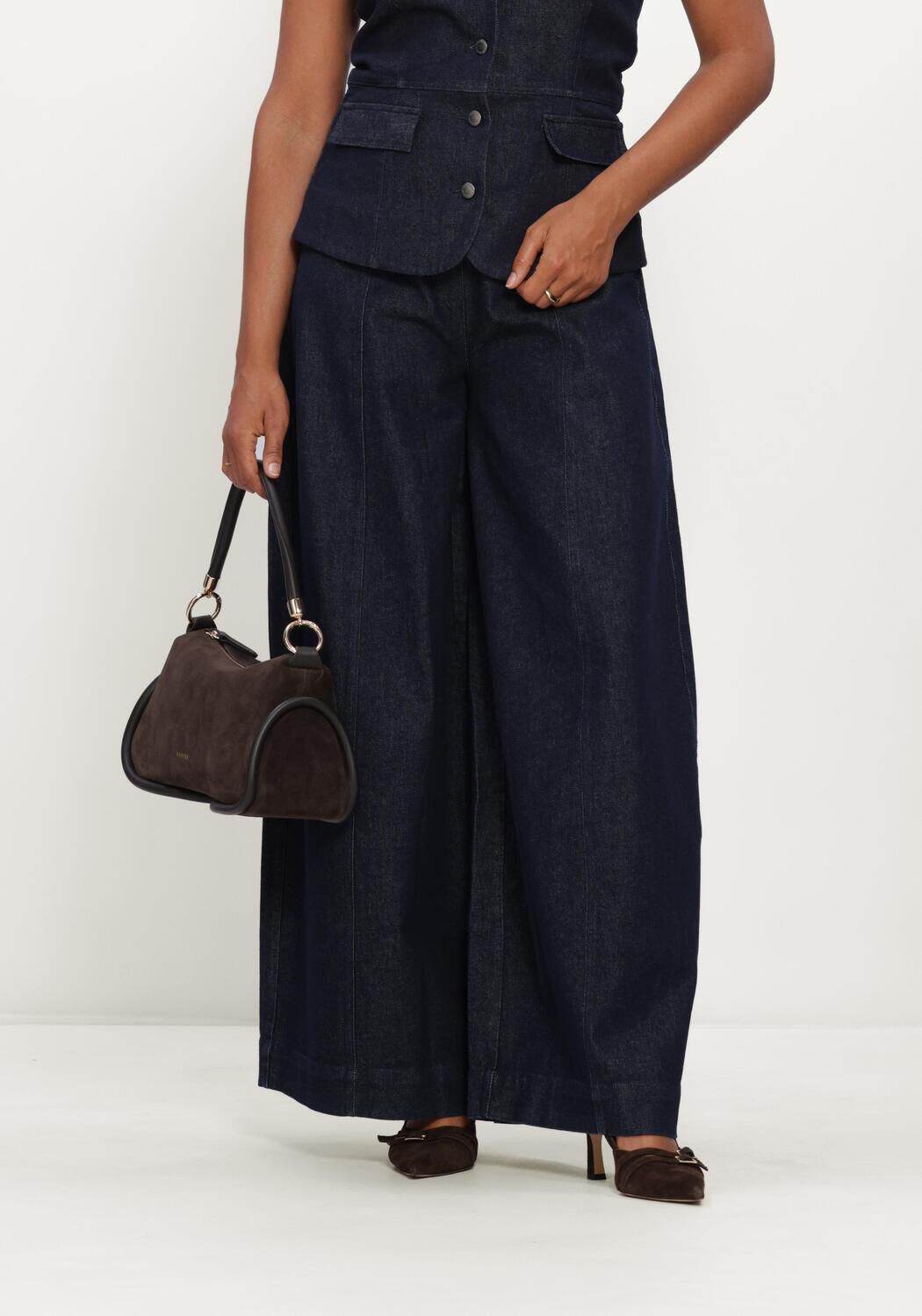 Donkerblauwe COPENHAGEN MUSE Wijde broek CMANNAIS-PANTS - large