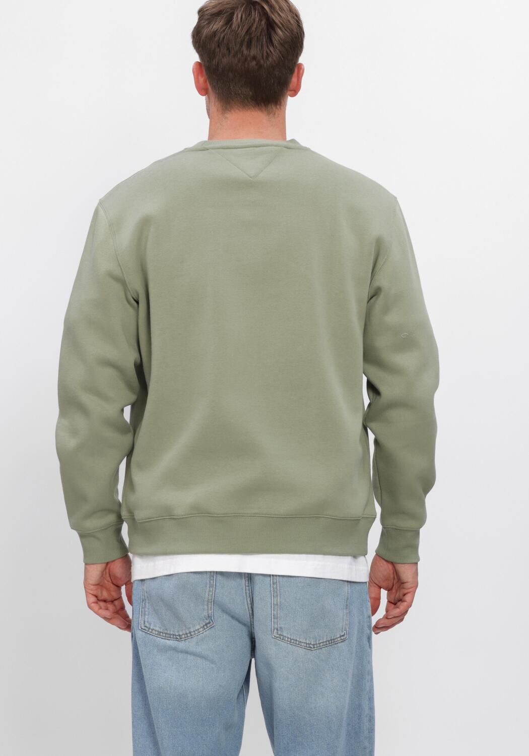 TOMMY JEANS Pull TJM REG S FLAG CREW EXT Olive - large