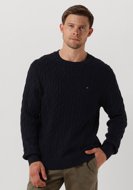 TOMMY HILFIGER Pull CLASSIC CABLE CREW NECK Bleu foncé - large