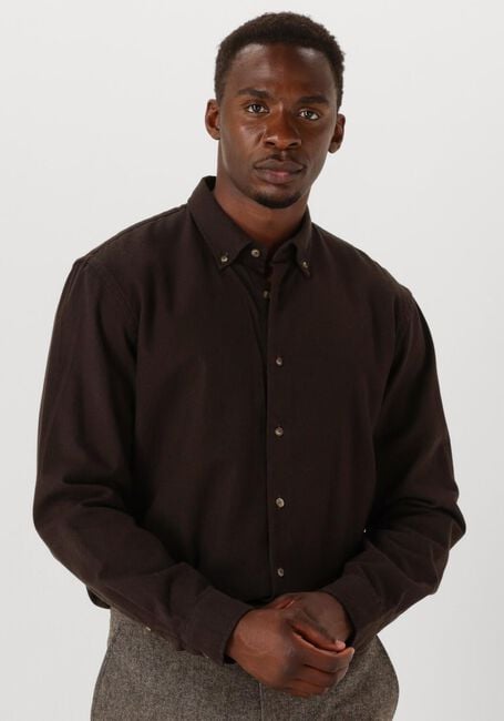 SELECTED MEN Chemise décontracté SLHREGNOAG MIX BDWN LS SHIRT CAMP en marron - large