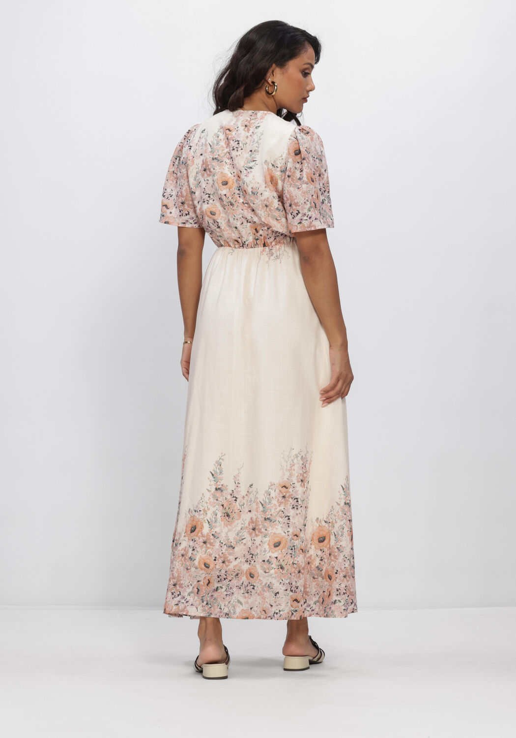 NEO NOIR Robe maxi SERNA FLOWER PRINT DRESS &Eacute;cru - large