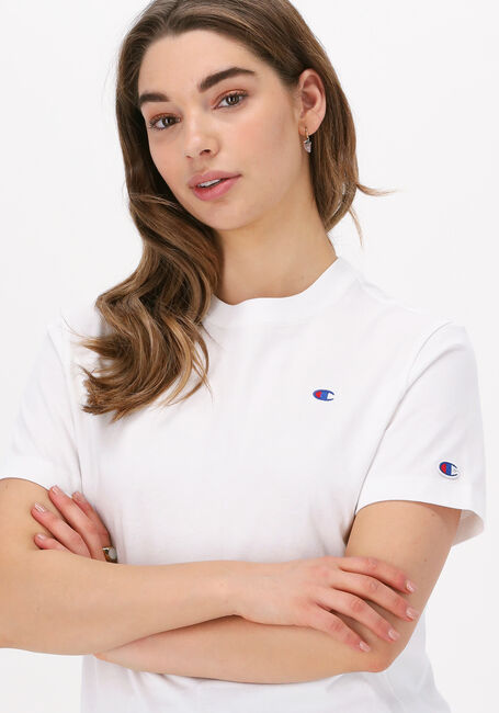 Witte CHAMPION T-shirt CREWNECK T-SHIRT 115109 - large