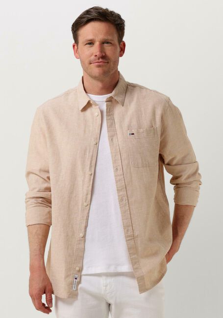 TOMMY JEANS Chemise décontracté TJM REG LINEN BLEND SHIRT en beige - large