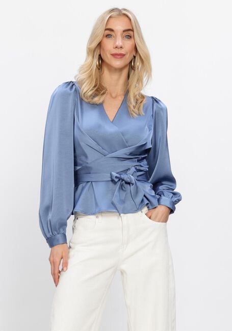 Blauwe NEO NOIR  RISTA HEAVY SATEEN BLOUSE - large