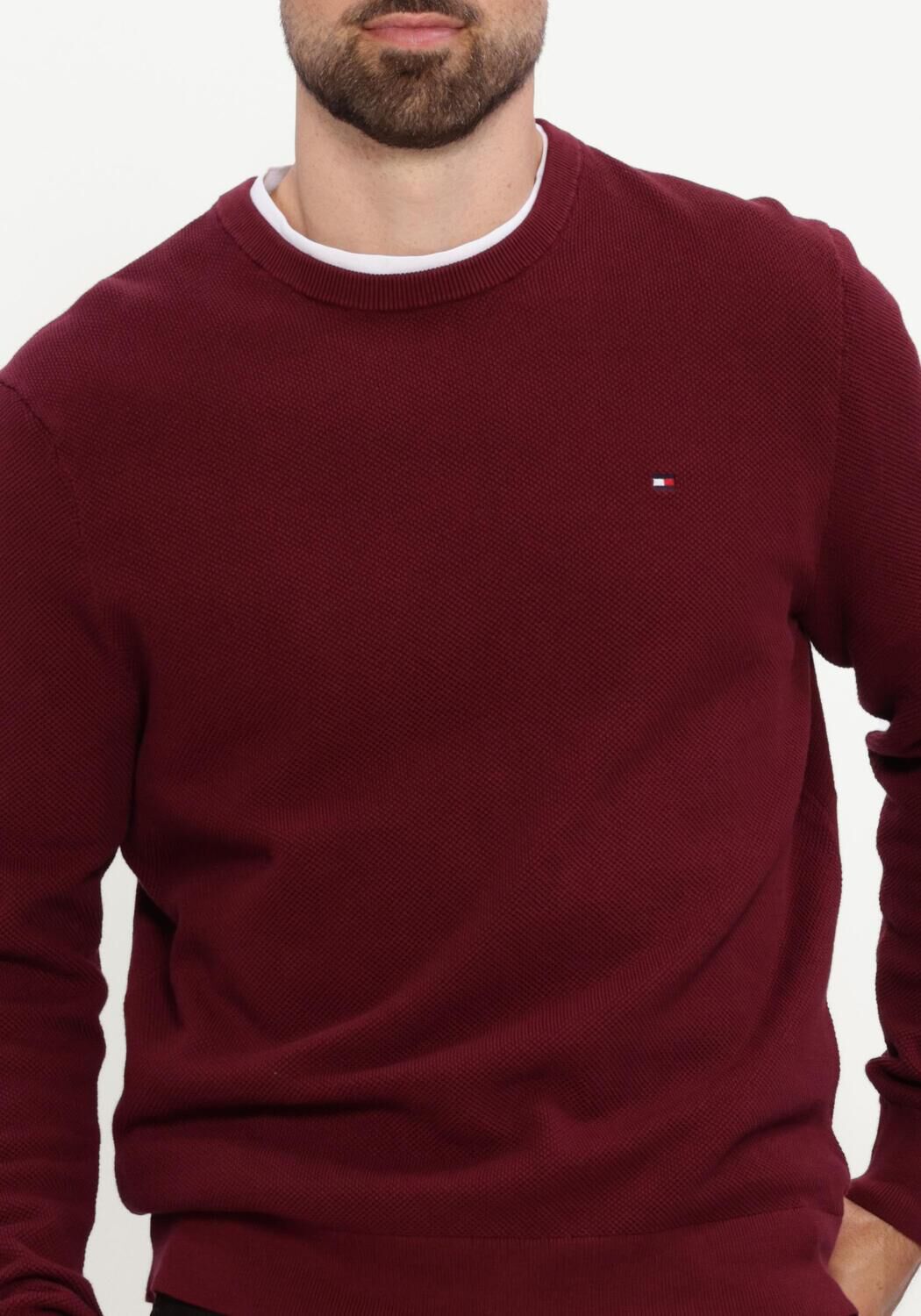 Bordeaux TOMMY HILFIGER Trui ESSENTIAL STRUCTURE CREW NECK - large