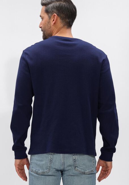 CALVIN KLEIN Pull LS WAFFLE BADGE CREWNK TEE Bleu fonc&eacute; - large