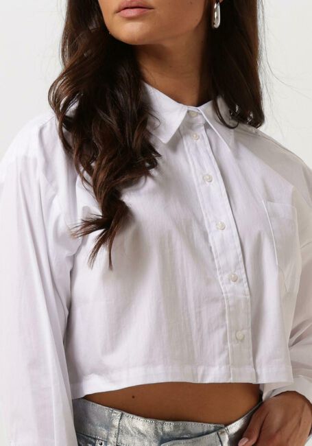 Witte CO'COUTURE  COTTON CRISP CROPPED SHIRT - large