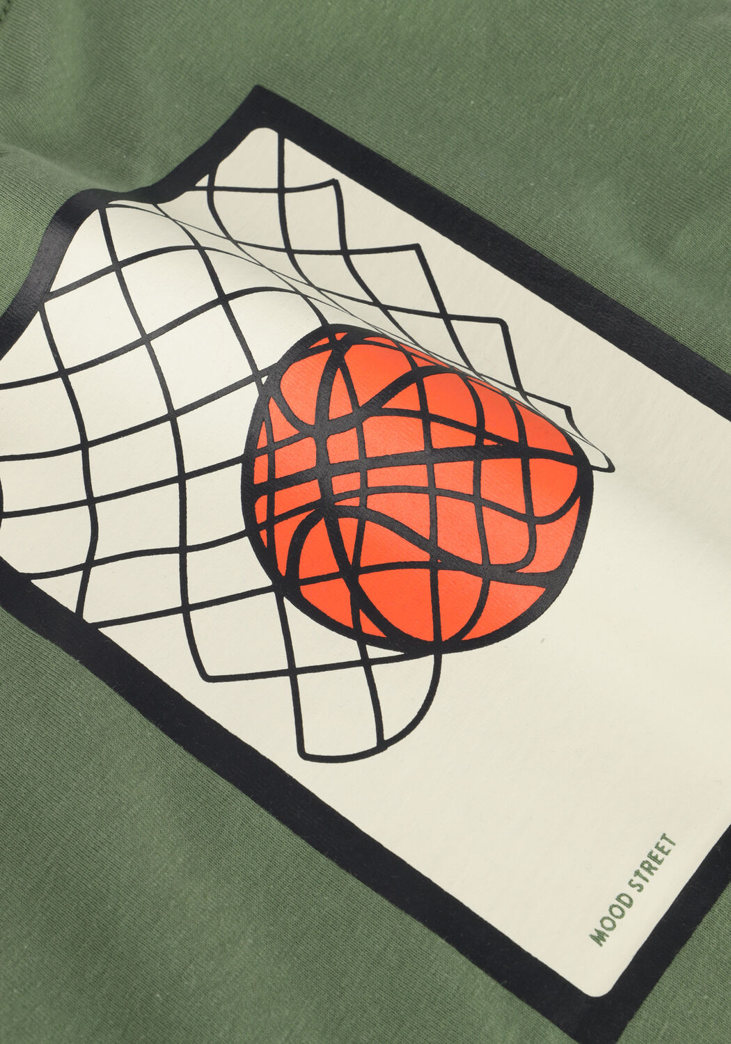 MOODSTREET T-shirt T-SHIRT LEWIS B-BALL SLAM DUNK en vert - large