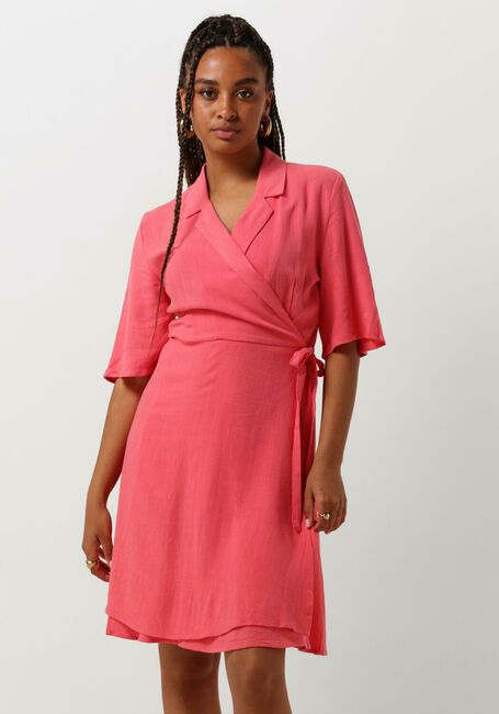 OBJECT Mini robe OBJSANNE RE S/S SHORT WRAP DRESS en rose - large