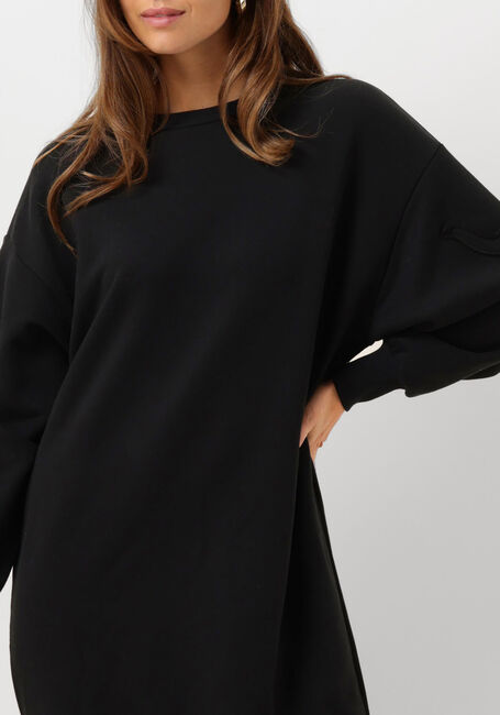 ALIX THE LABEL Robe midi LADIES KNITTED MIDI SWEAT DRESS en noir - large