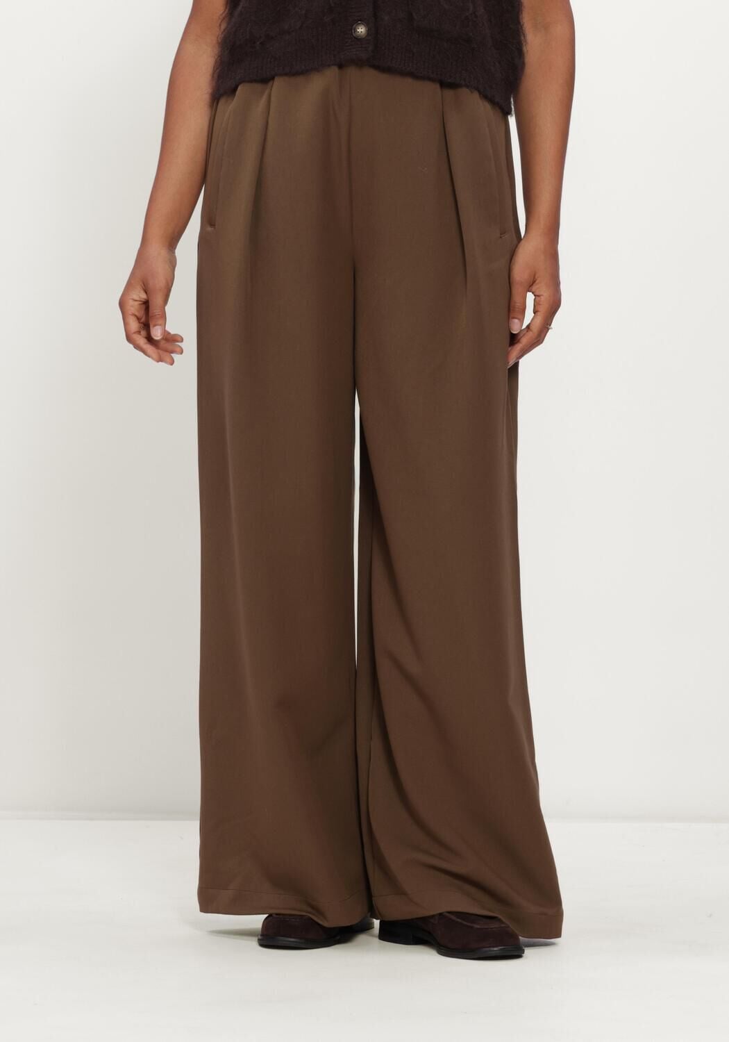 Bruine CIRCLE OF TRUST Wijde broek MARLON PANTS - large