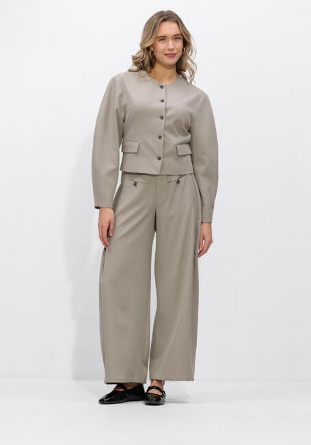 Taupe NEO NOIR Wijde broek MASSIE STRUCTURE PANTS - large