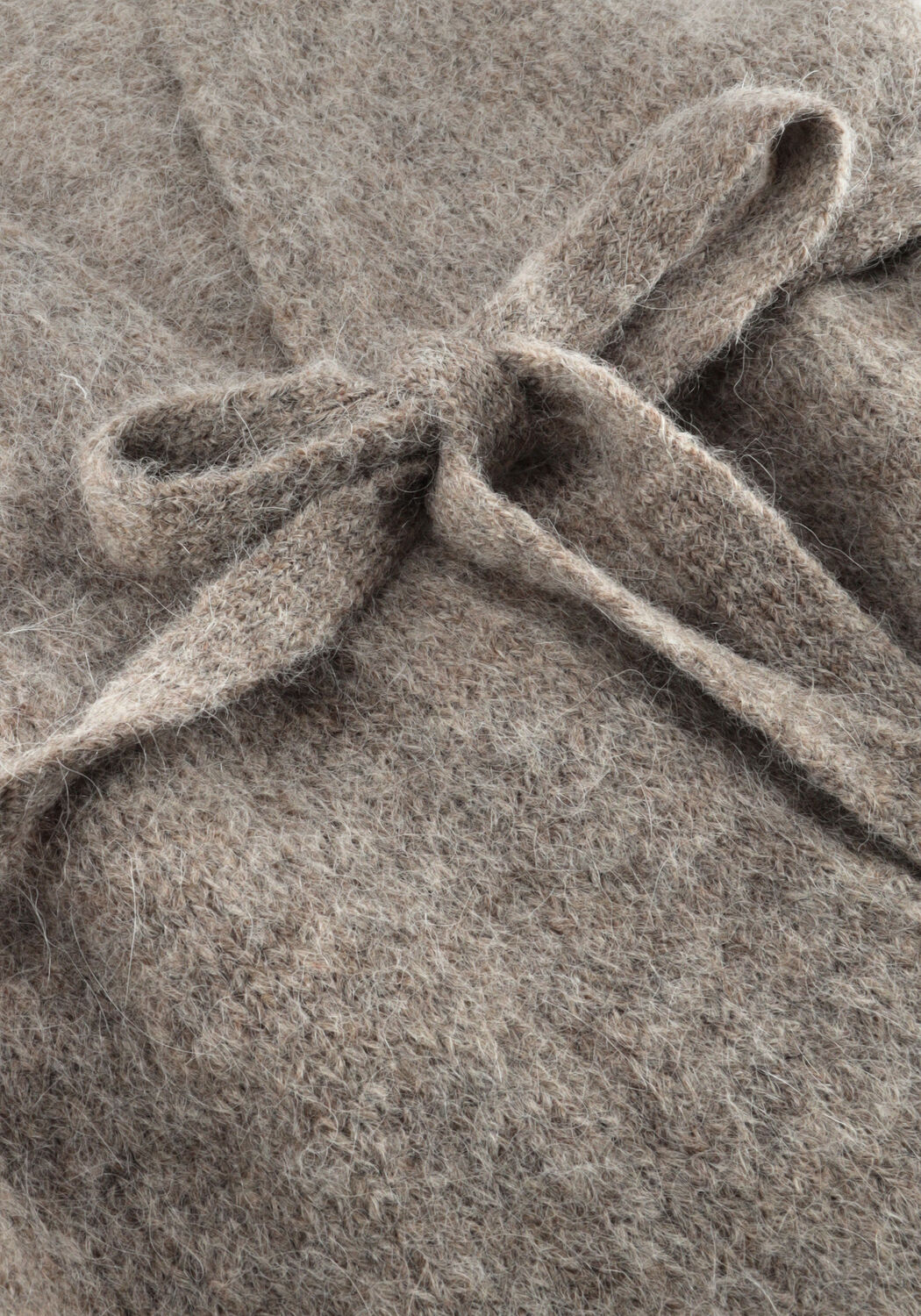 Taupe SELECTED WOMEN Trui SLFGABELLA LS KNIT BELT CARDIGAN - large