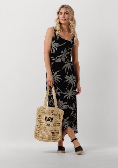 Zwarte JANSEN AMSTERDAM Maxirok VP663 JERSEY PRINTED WRAP SKIRT - large
