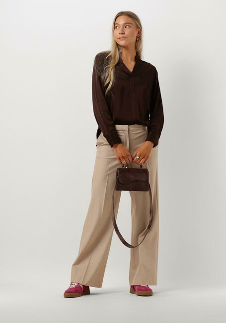 SELECTED FEMME Blouse SLFMARIBELL LS SATIN TOP B en marron - large