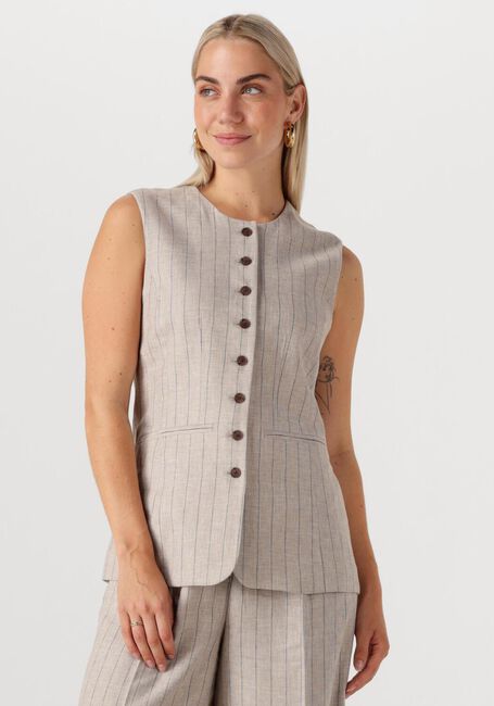 SELECTED FEMME Gilet SLFVILKA SUN LONG VEST en beige - large