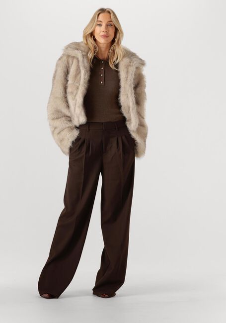 Beige NEO NOIR Faux fur jas STEFF FAUX FUR JACKET - large