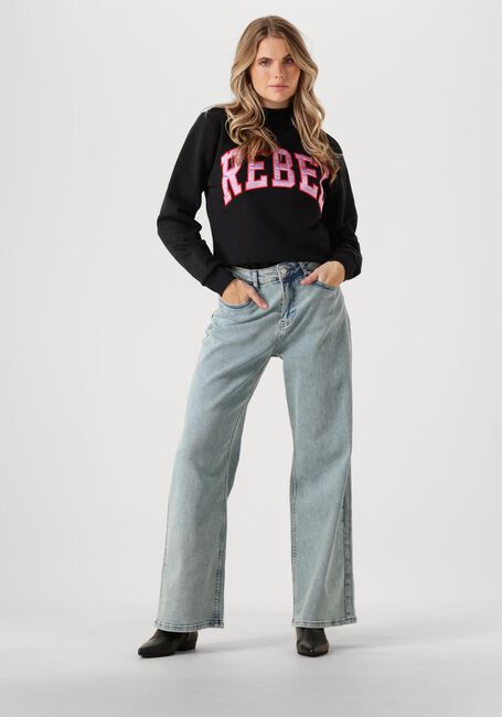 COLOURFUL REBEL Haut NEYO LEOPARD FLOCK MESH TURTLENECK TOP en noir - large