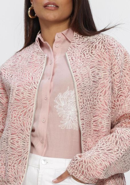 JANSEN AMSTERDAM Jack ROX JASJE MJ 219 BOMBER LONG SLEEVE METALLIC JAQUARD en rose - large