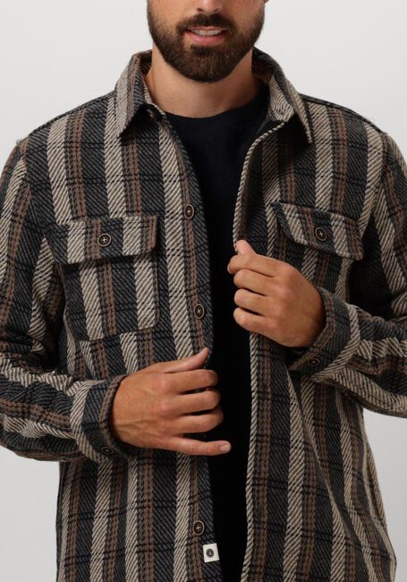 Donkergrijze ANERKJENDT Overshirt AKOSCAR CHECK OVERSHIRT - large
