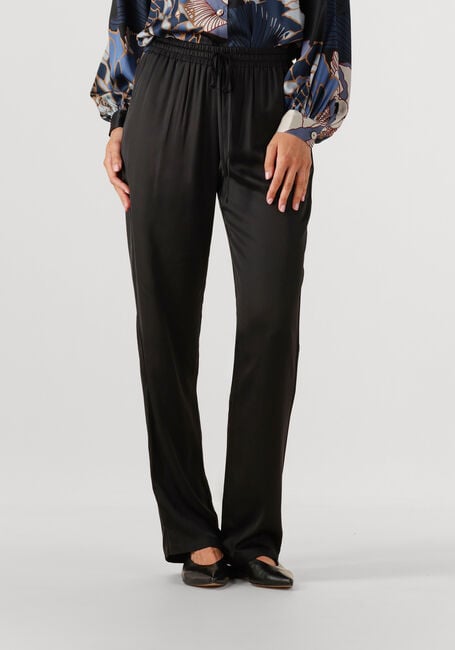 Zwarte RESORT FINEST Wijde broek SATIN PANTS - large