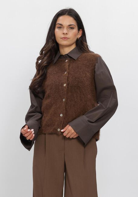 Bruine SECOND FEMALE Truien/vesten BROOK KNIT BUTTON VEST - large