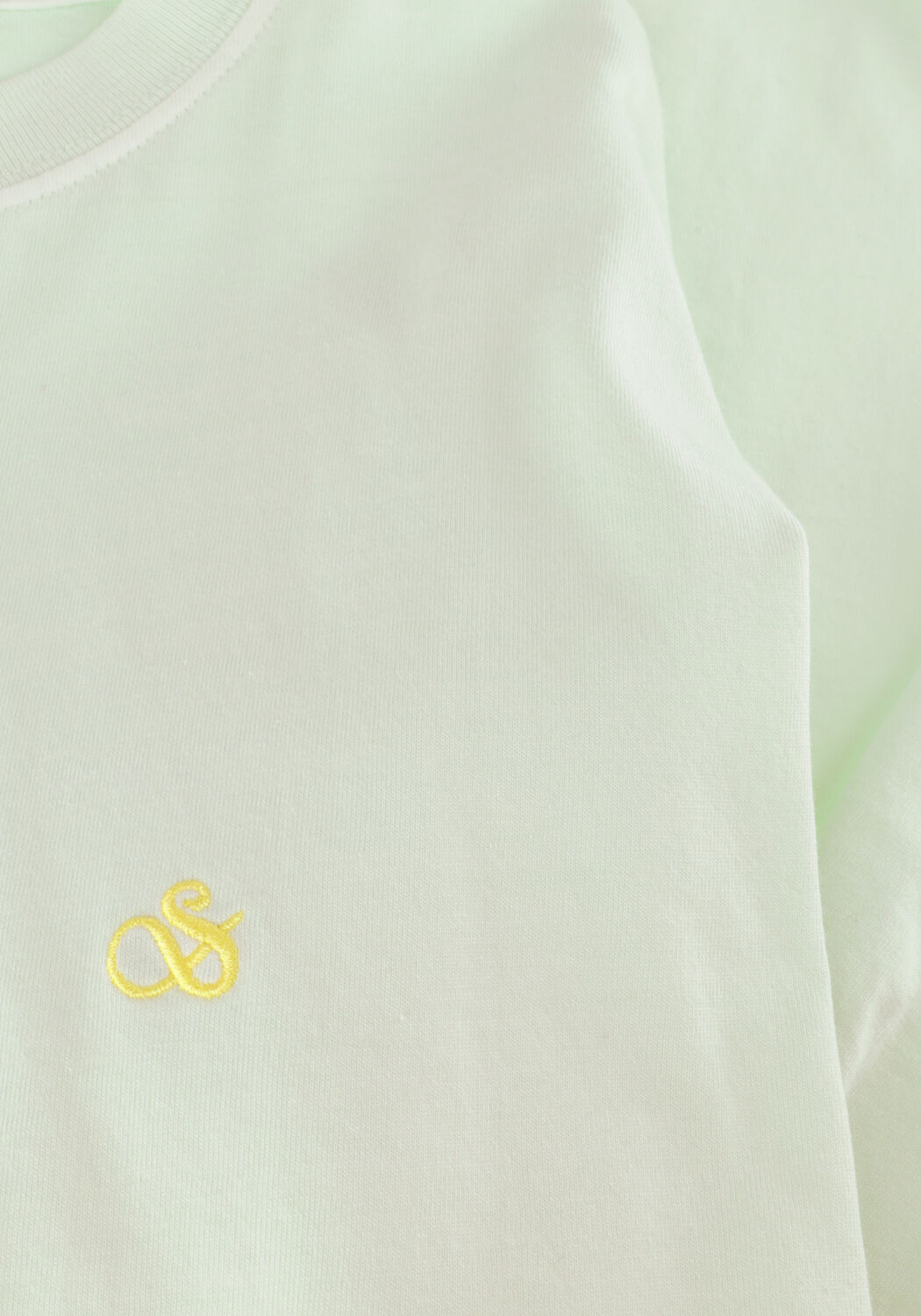 Groene SCOTCH & SODA T-shirt GARMENT DYE LOGO CREW T-SHIRT - large