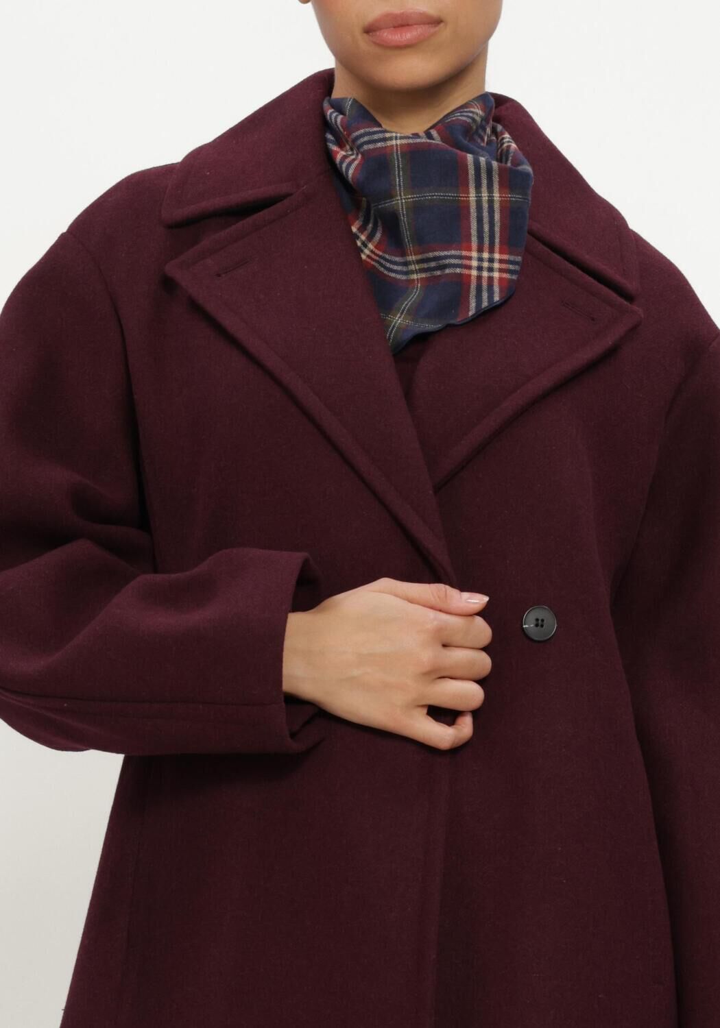 Bordeaux SELECTED WOMEN Mantel SLWVALERIE WOOL BLEND COAT - large
