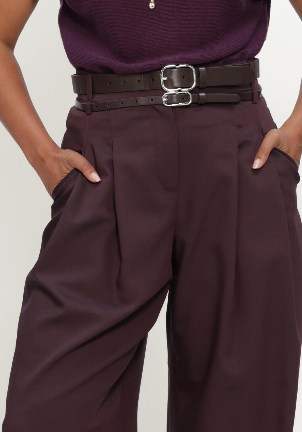 Paarse CAROLINE BISS Pantalon 4551 - large