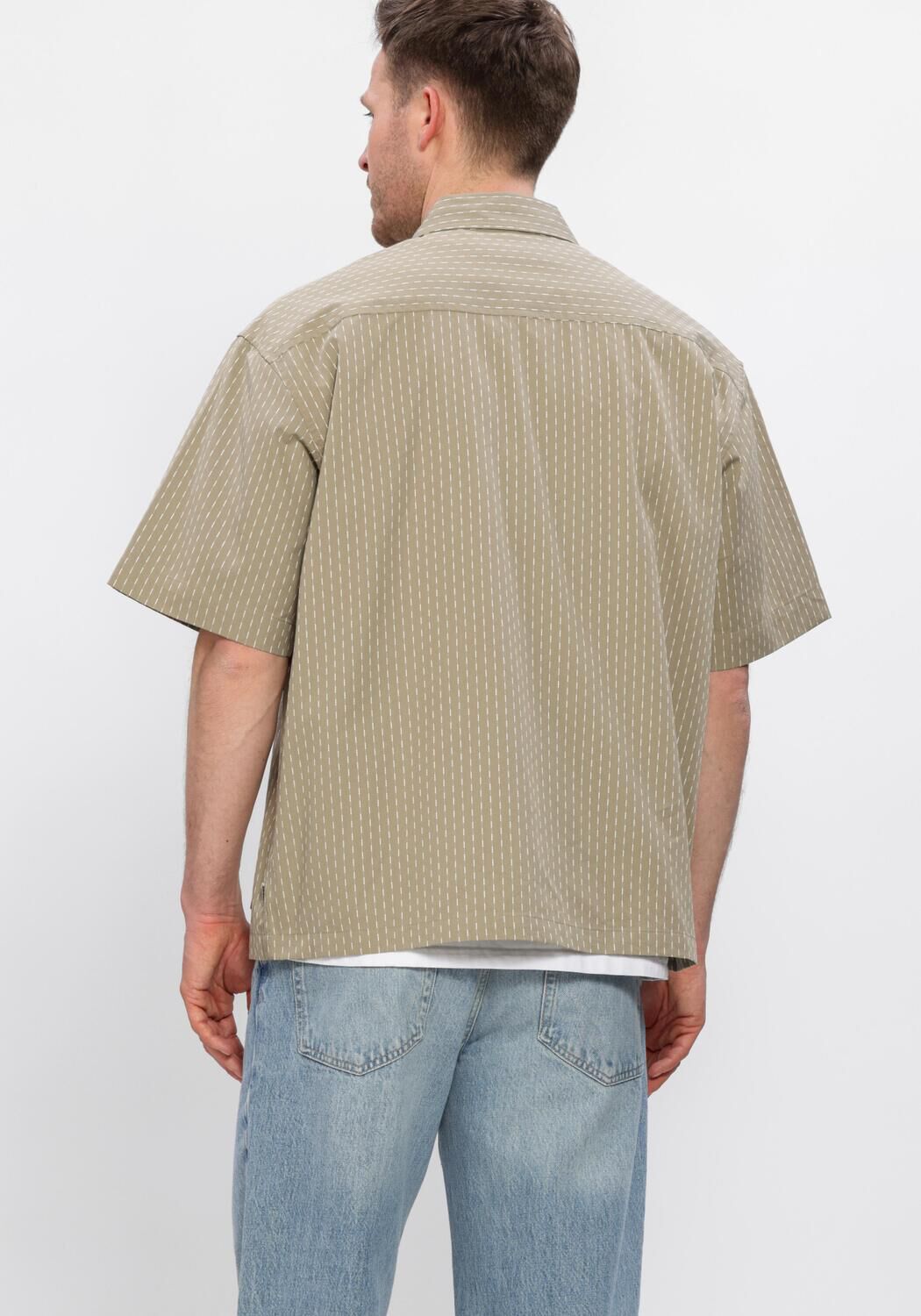 WOODBIRD Chemise d&eacute;contract&eacute; WBWANG SHIKO SHIRT Kaki - large