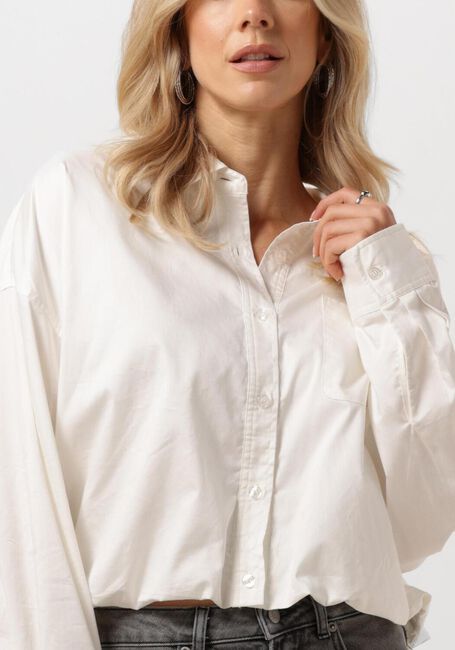Witte CATWALK JUNKIE  CROPPED BUTTON UP BLOUSE - large