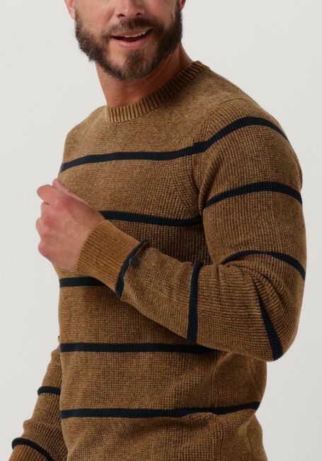 CAST IRON Pull R-NECK REGULAR FIT CHENILLE COTTON PLATED en camel - large