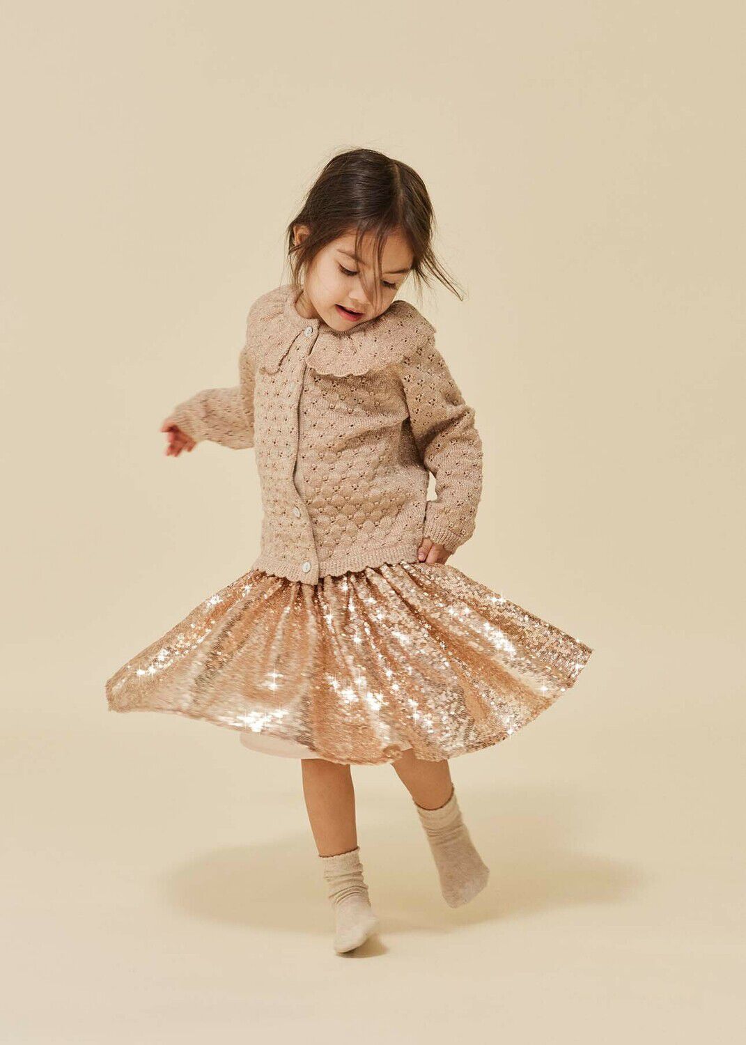 KONGES SLOJD Mini-jupe STARLA SEQUIN SKIRT en or - large